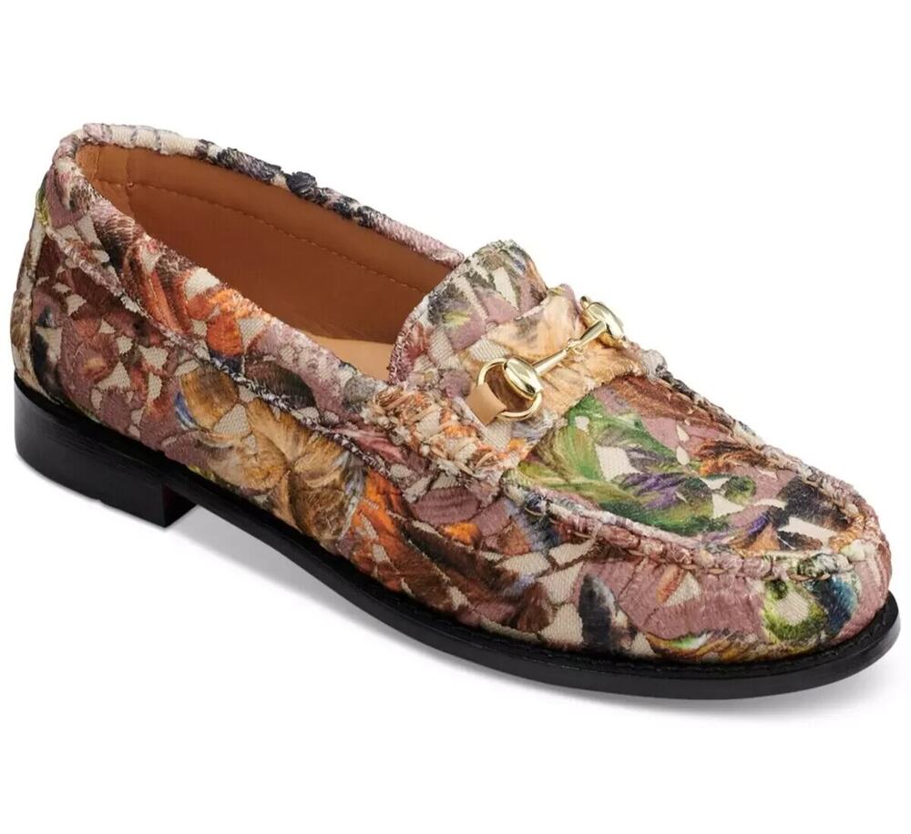 G.H.Bass Women's Lianna Bit Weejuns Loafers, Tan Multi Size 5.5M